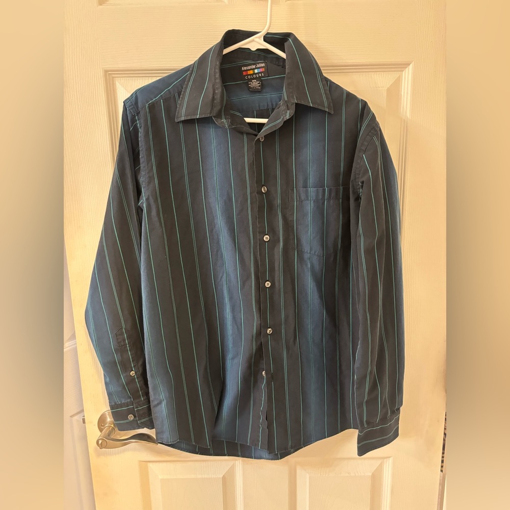 Alexander Julian Colours Dark Blue Striped Shirt‎